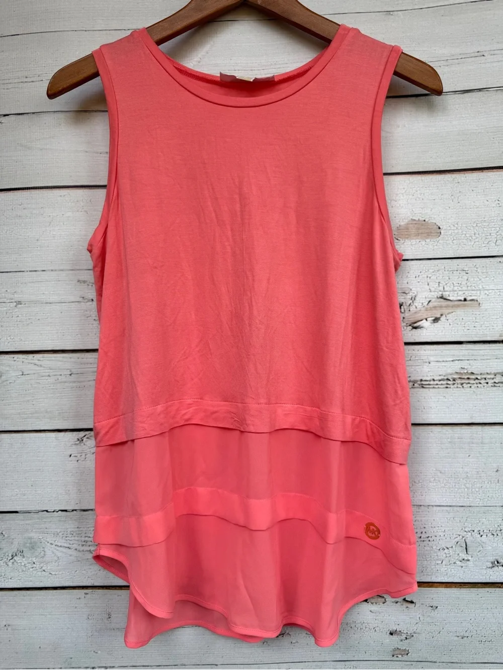 MICHAEL Michael Kors Tiered Layered Chiffon Hem Tank Top - Medium